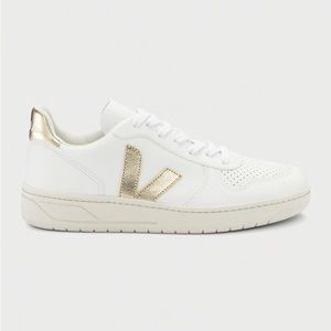 Veja V-10 Bicolor Metallic Low-Top Sneakers